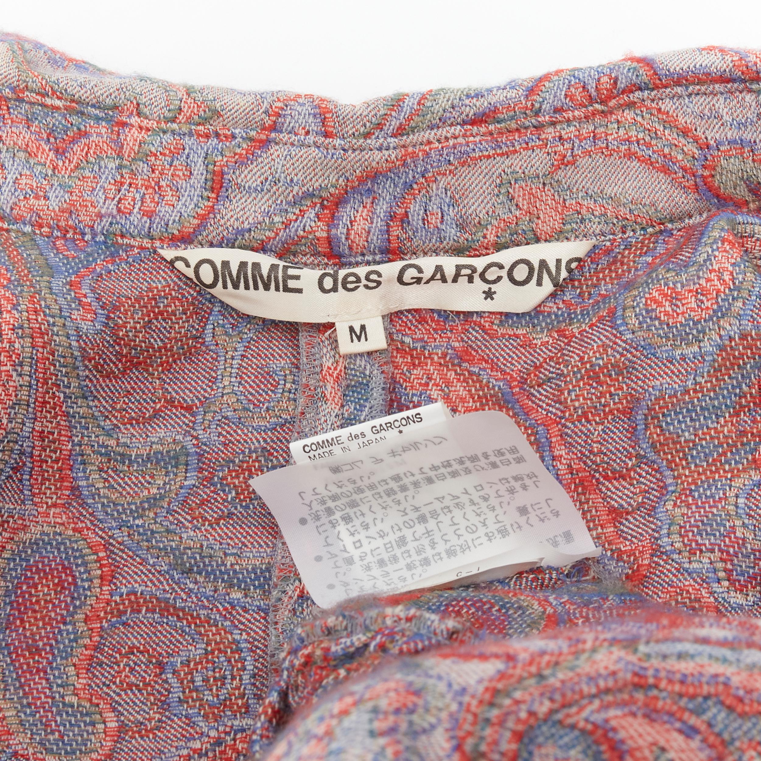 vintage COMME DES GARCONS 1988 red paisley embroidered belted moumou dress M 3