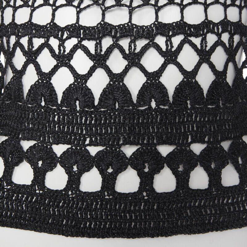 vintage COMME DES GARCONS 1989 black acrylic holey crochet open knit sweater S For Sale 1