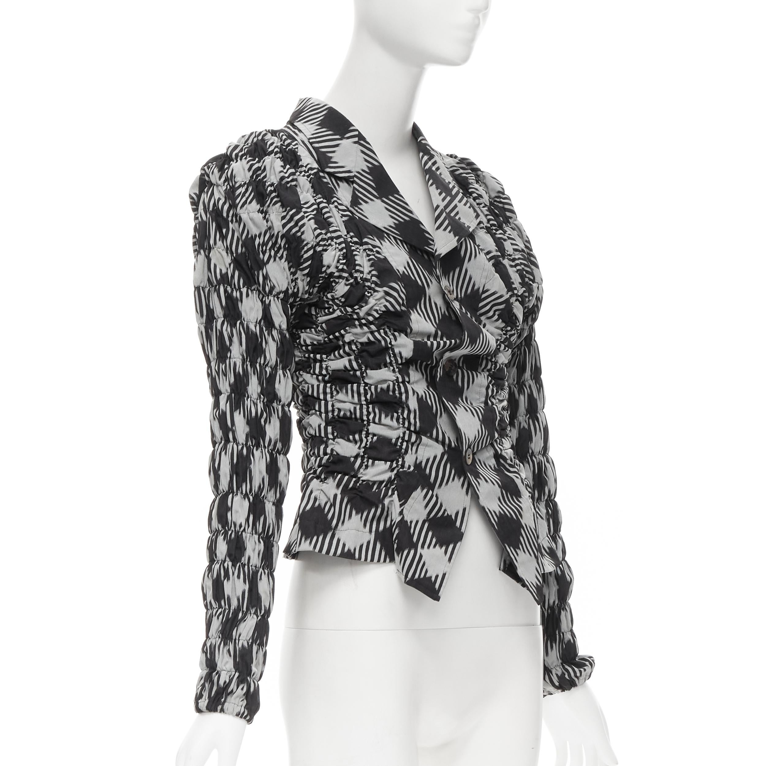 Black vintage COMME DES GARCONS 1989 grey black houndstooth bundle blazer M