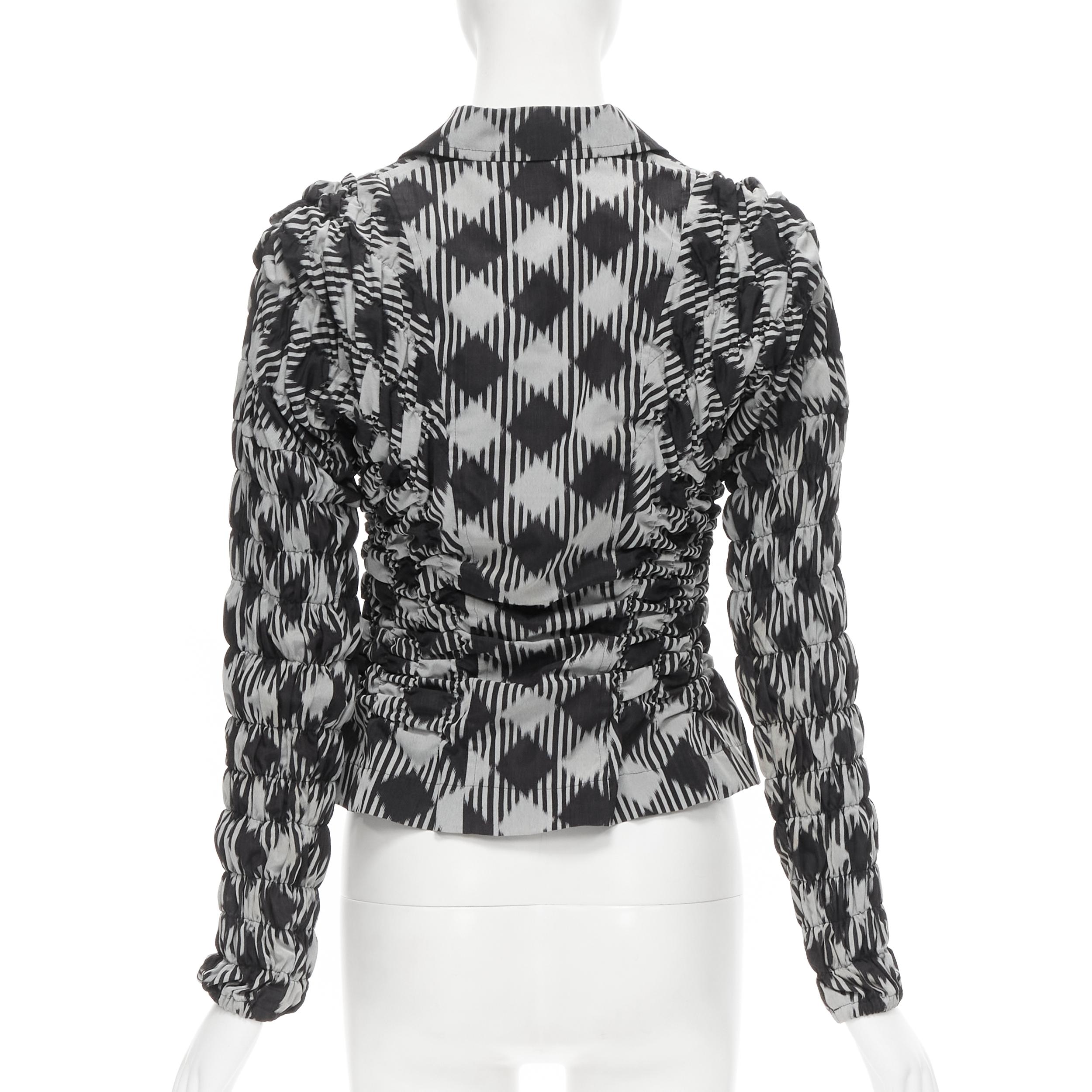Women's vintage COMME DES GARCONS 1989 grey black houndstooth bundle blazer M