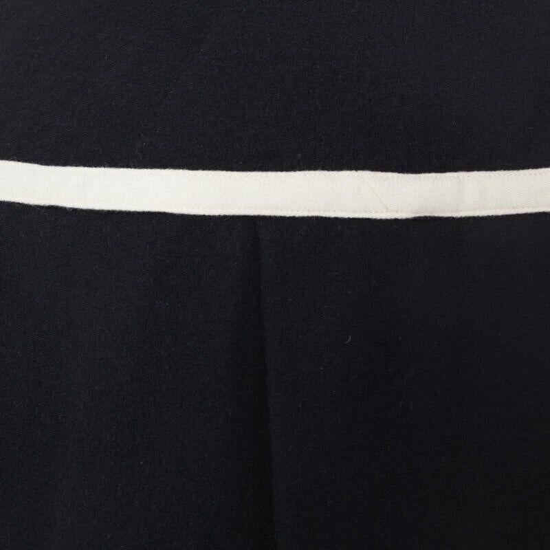 vintage COMME DES GARCONS 1989 Runway nero bianco trimmato mantello poncho giacca M in vendita 5
