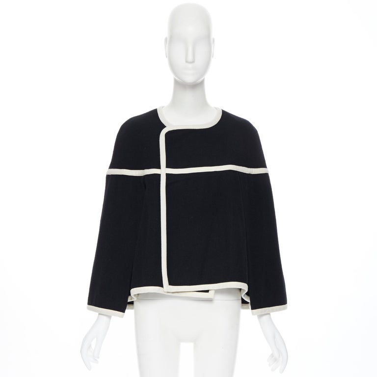 robe de chambre COMME des GARCONS wool Short length poncho Cape Coat Outerwear RG-J025 Navy M