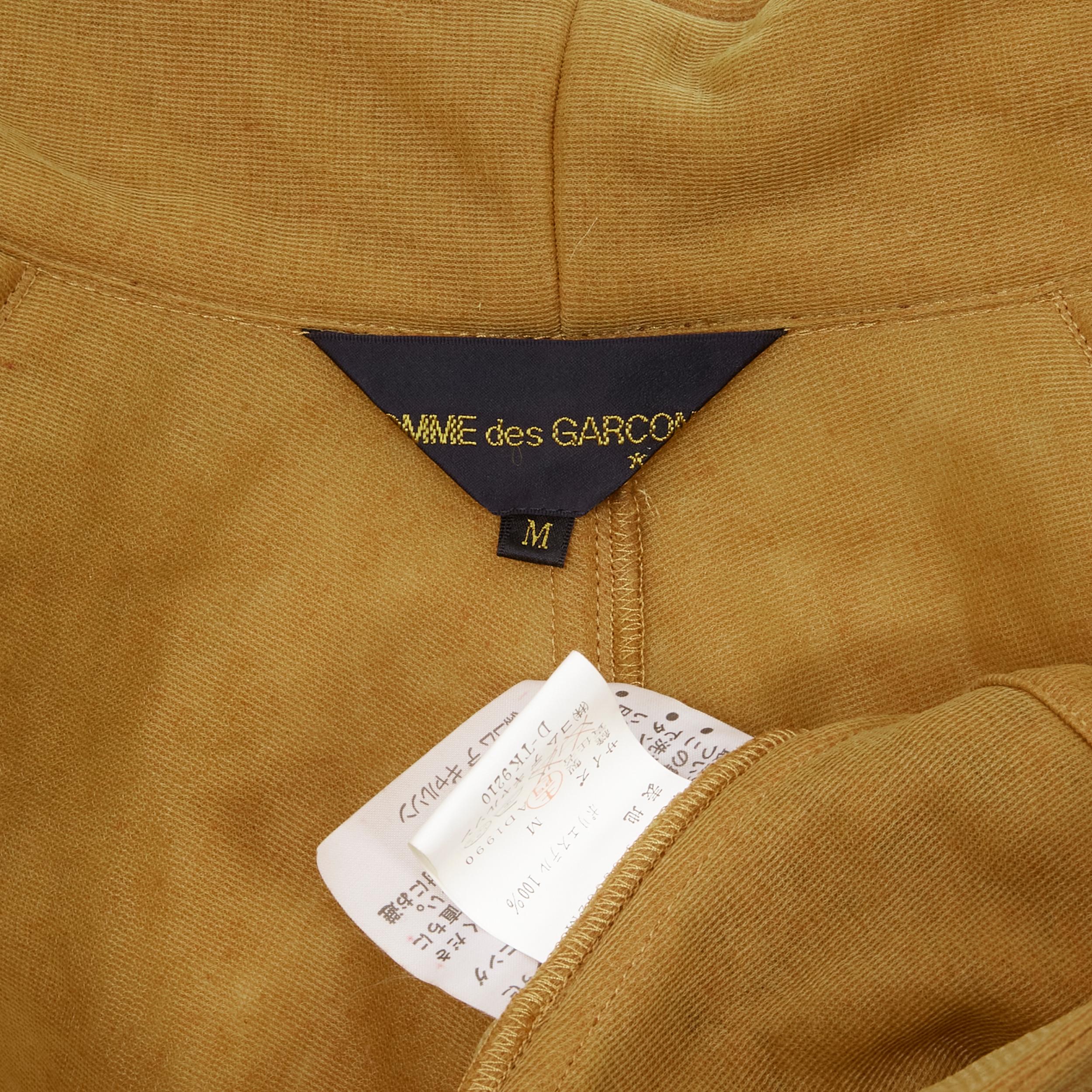 vintage COMME DES GARCONS 1990 brown mustard cut out draped cardigan jacket M 4
