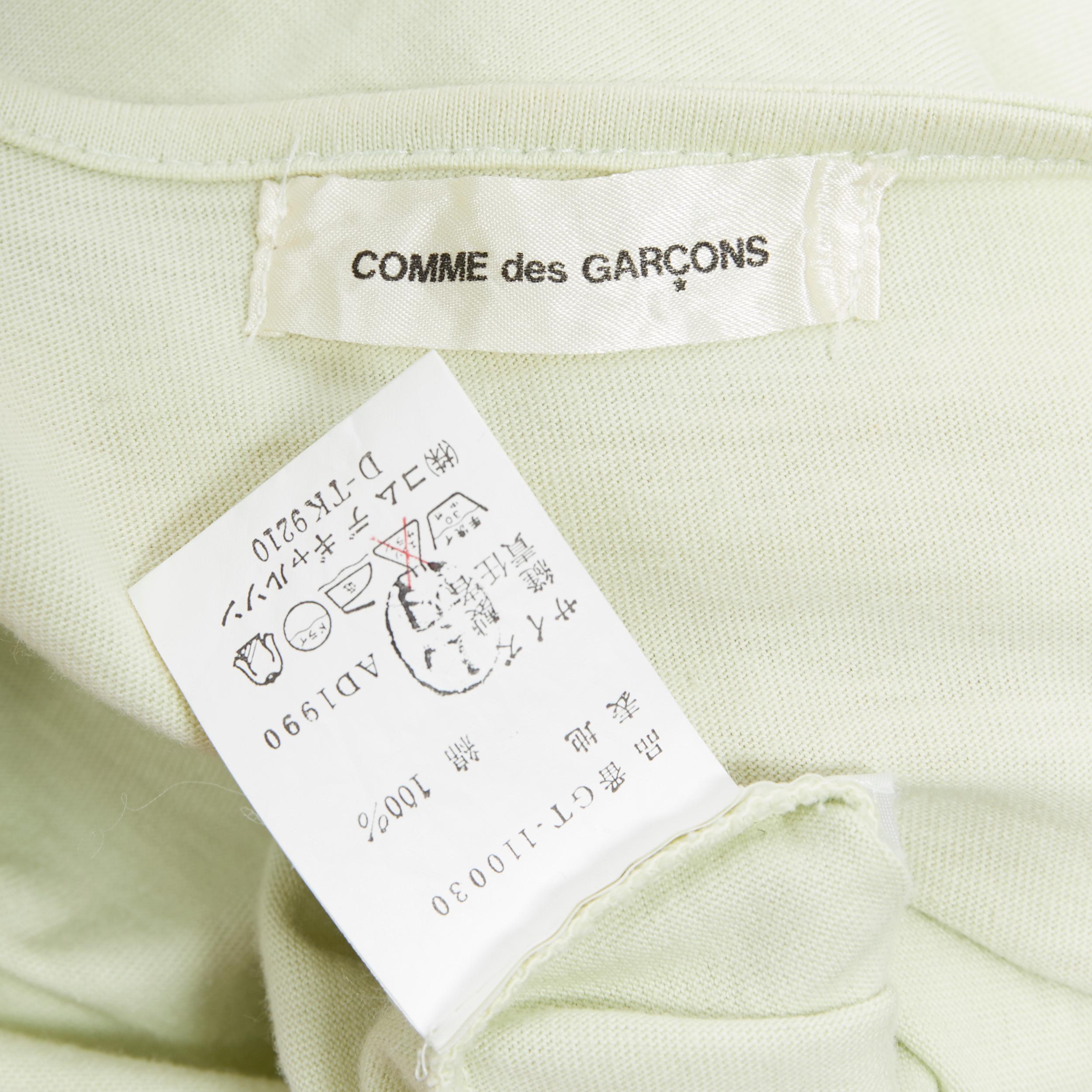 vintage COMME DES GARCONS 1990 mint green double layered long sleeve top M 2