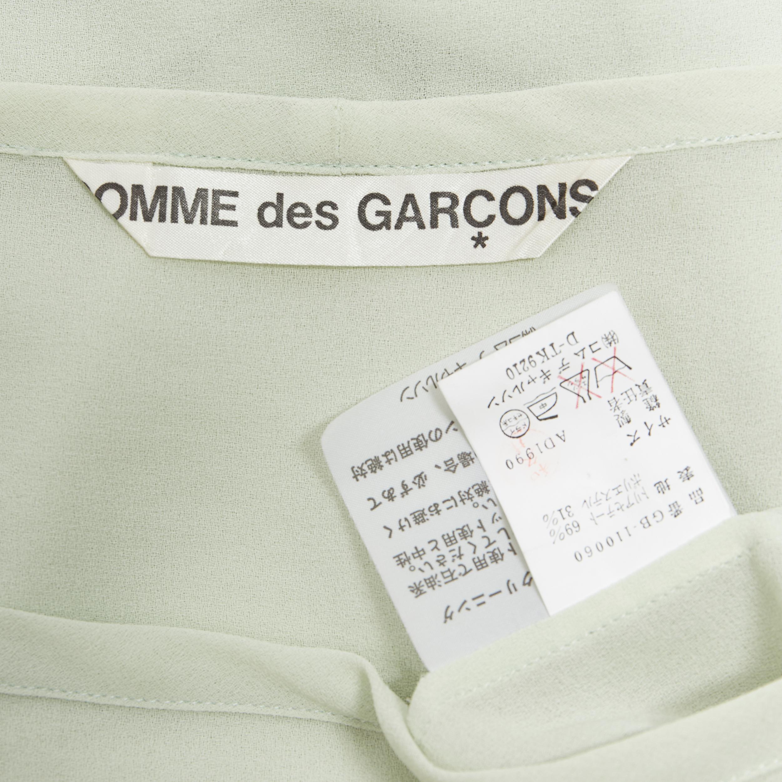 vintage COMME DES GARCONS 1990 mint green double layered long sleeve top M 3