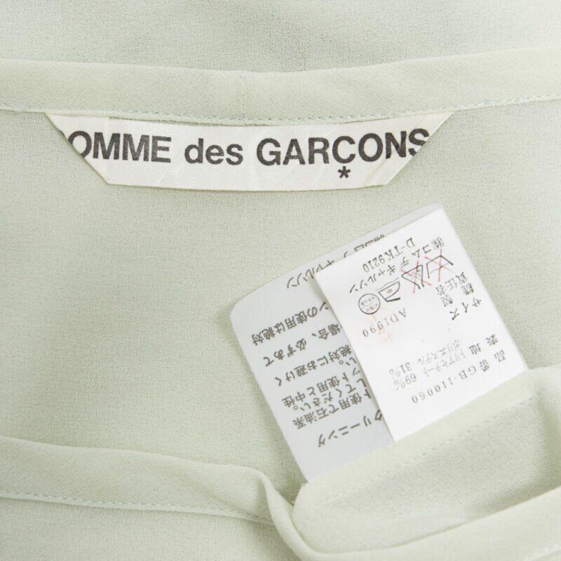 vintage COMME DES GARCONS 1990 mint green double layered long sleeve top M For Sale 6