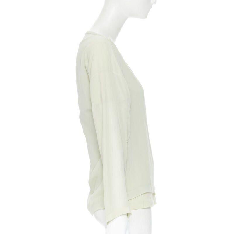 Women's vintage COMME DES GARCONS 1990 mint green double layered long sleeve top M For Sale