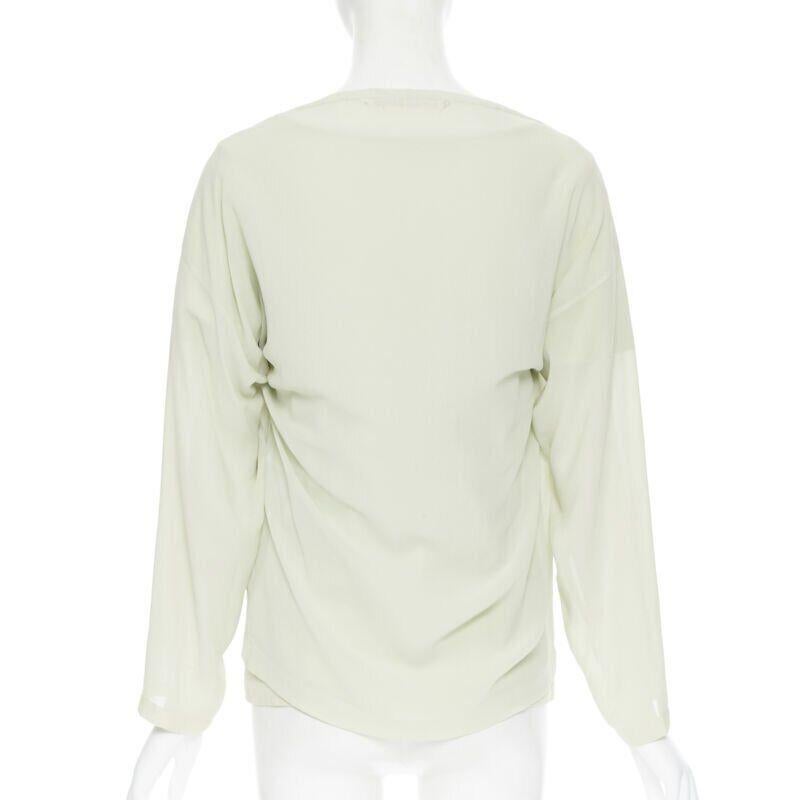 vintage COMME DES GARCONS 1990 mint green double layered long sleeve top M For Sale 1