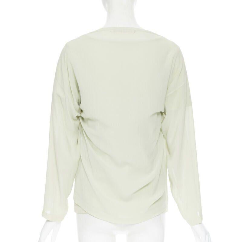 Women's vintage COMME DES GARCONS 1990 mint green double layered long sleeve top M For Sale