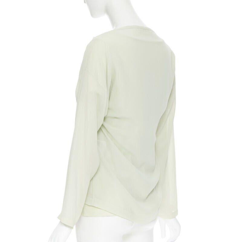 vintage COMME DES GARCONS 1990 mint green double layered long sleeve top M For Sale 2