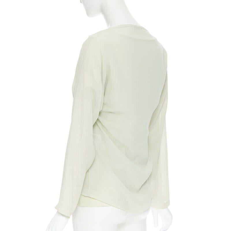 vintage COMME DES GARCONS 1990 mint green double layered long sleeve top M For Sale 1