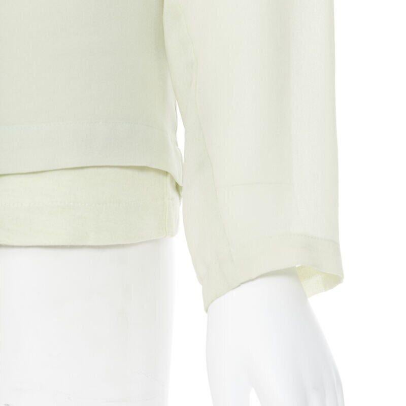 vintage COMME DES GARCONS 1990 mint green double layered long sleeve top M For Sale 3