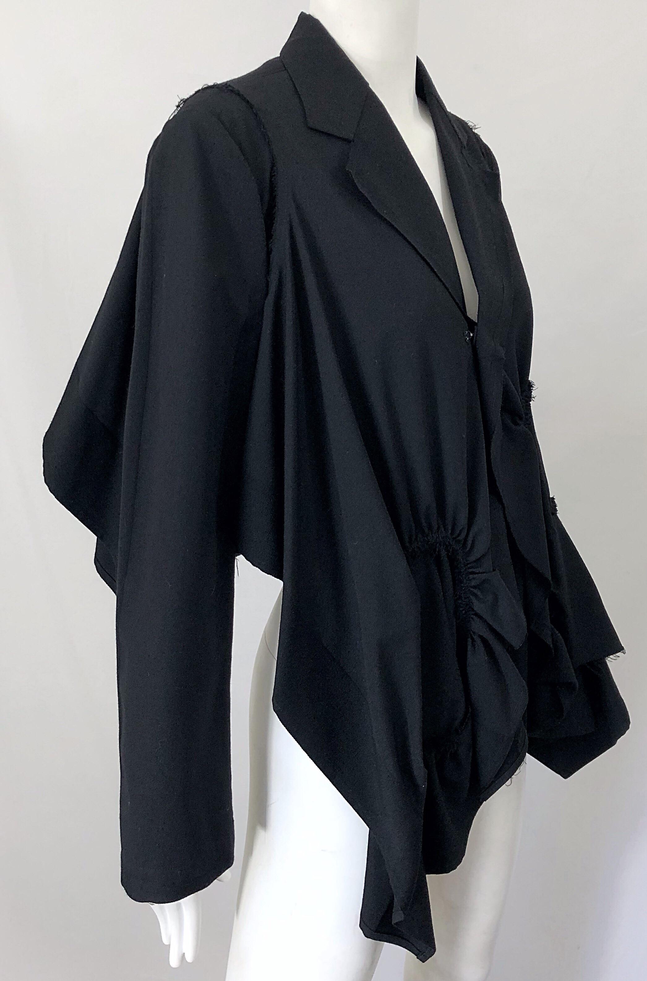 Vintage Comme des Garcons 1990s Black Avant Garde Trapeze 90s Swing Jacket 6