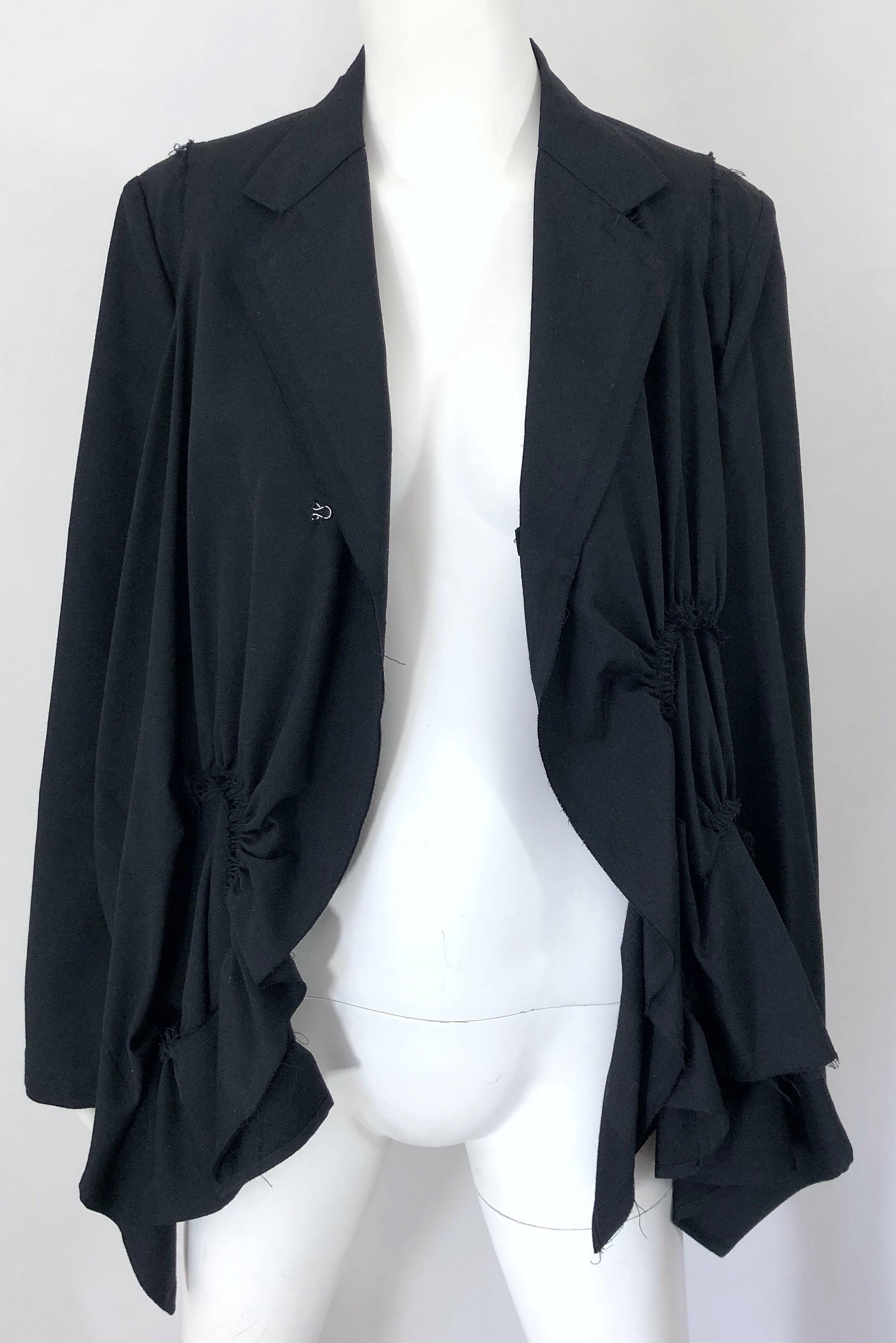 Vintage Comme des Garcons 1990s Black Avant Garde Trapeze 90s Swing Jacket For Sale 6