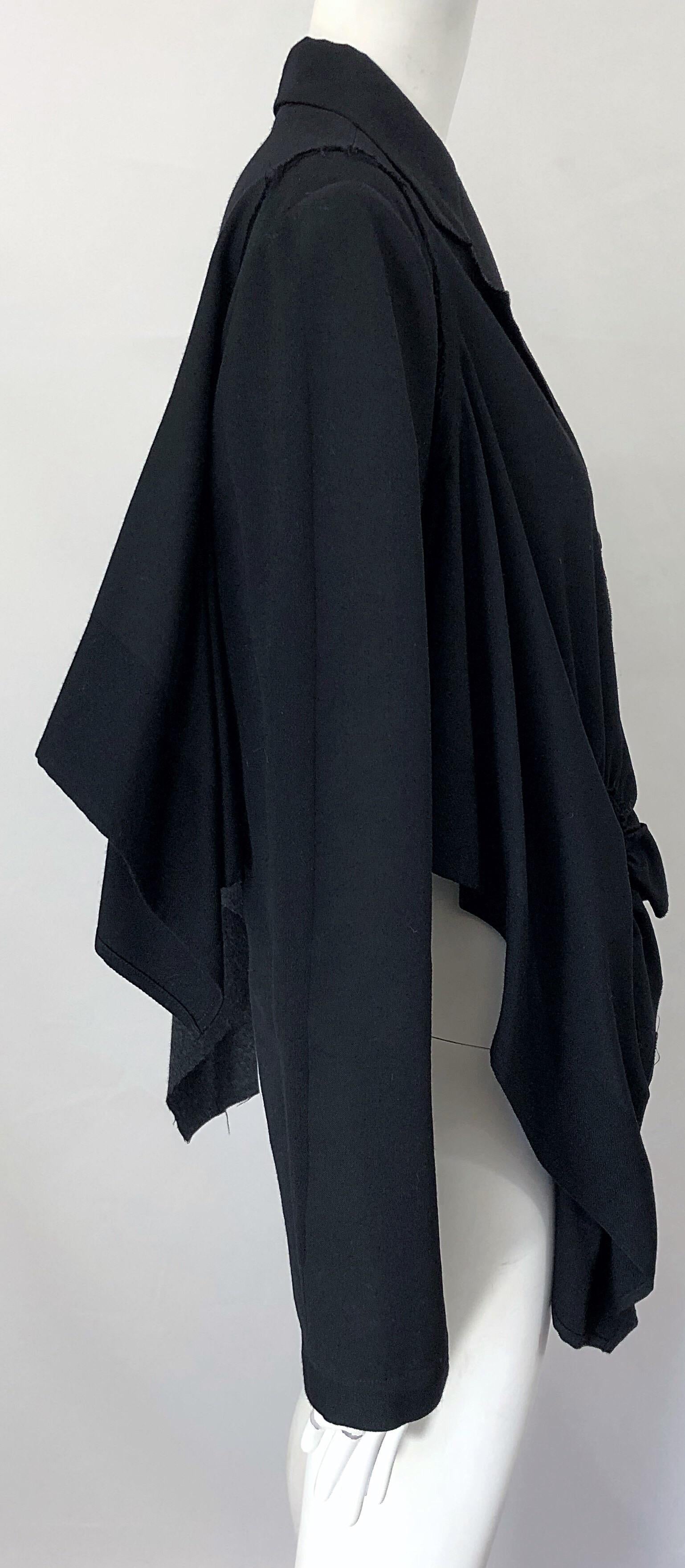 Vintage Comme des Garcons 1990s Black Avant Garde Trapeze 90s Swing Jacket 11