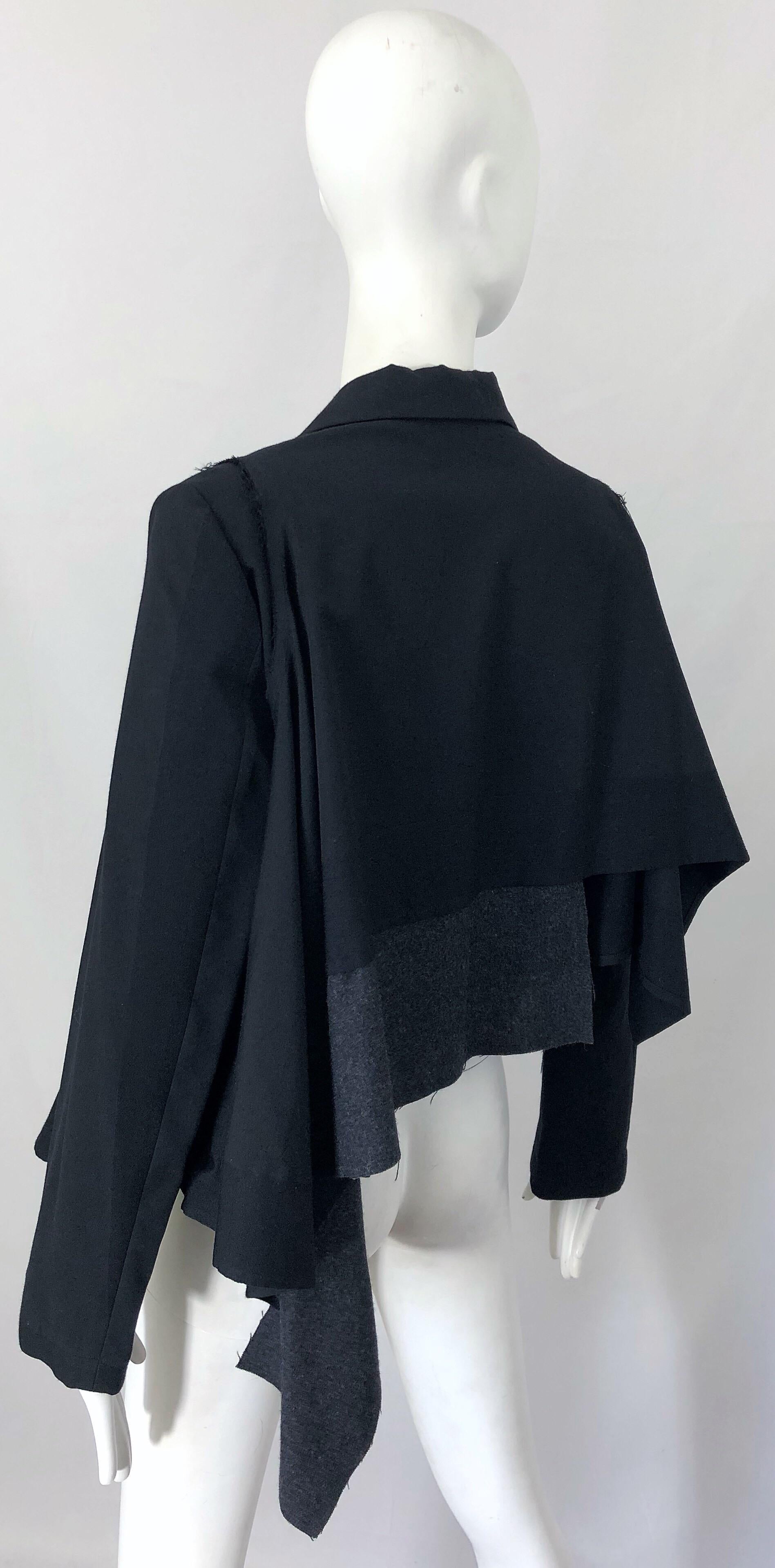 Vintage Comme des Garcons 1990s Black Avant Garde Trapeze 90s Swing Jacket 12