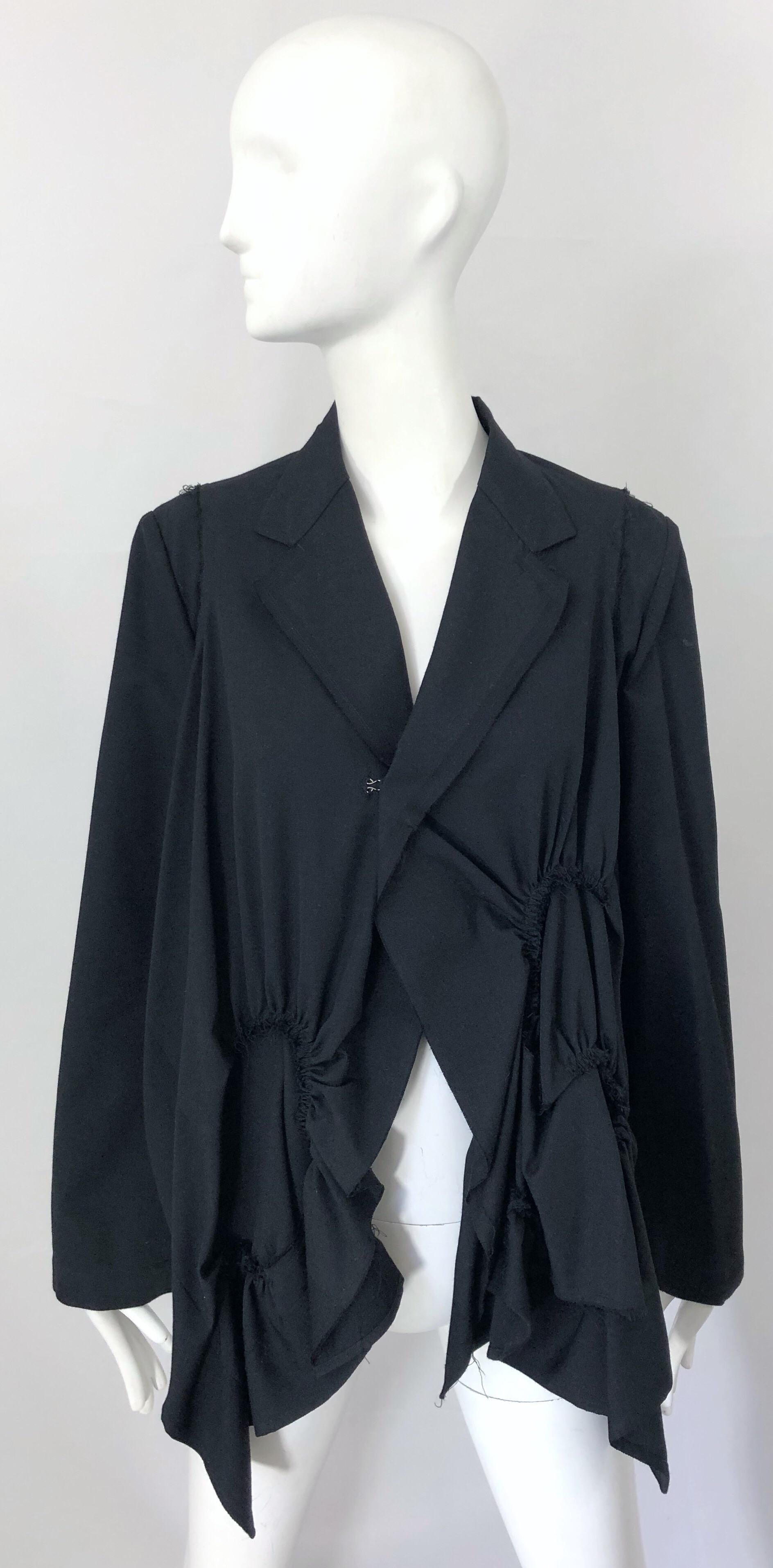 Vintage Comme des Garcons 1990s Black Avant Garde Trapeze 90s Swing Jacket 14