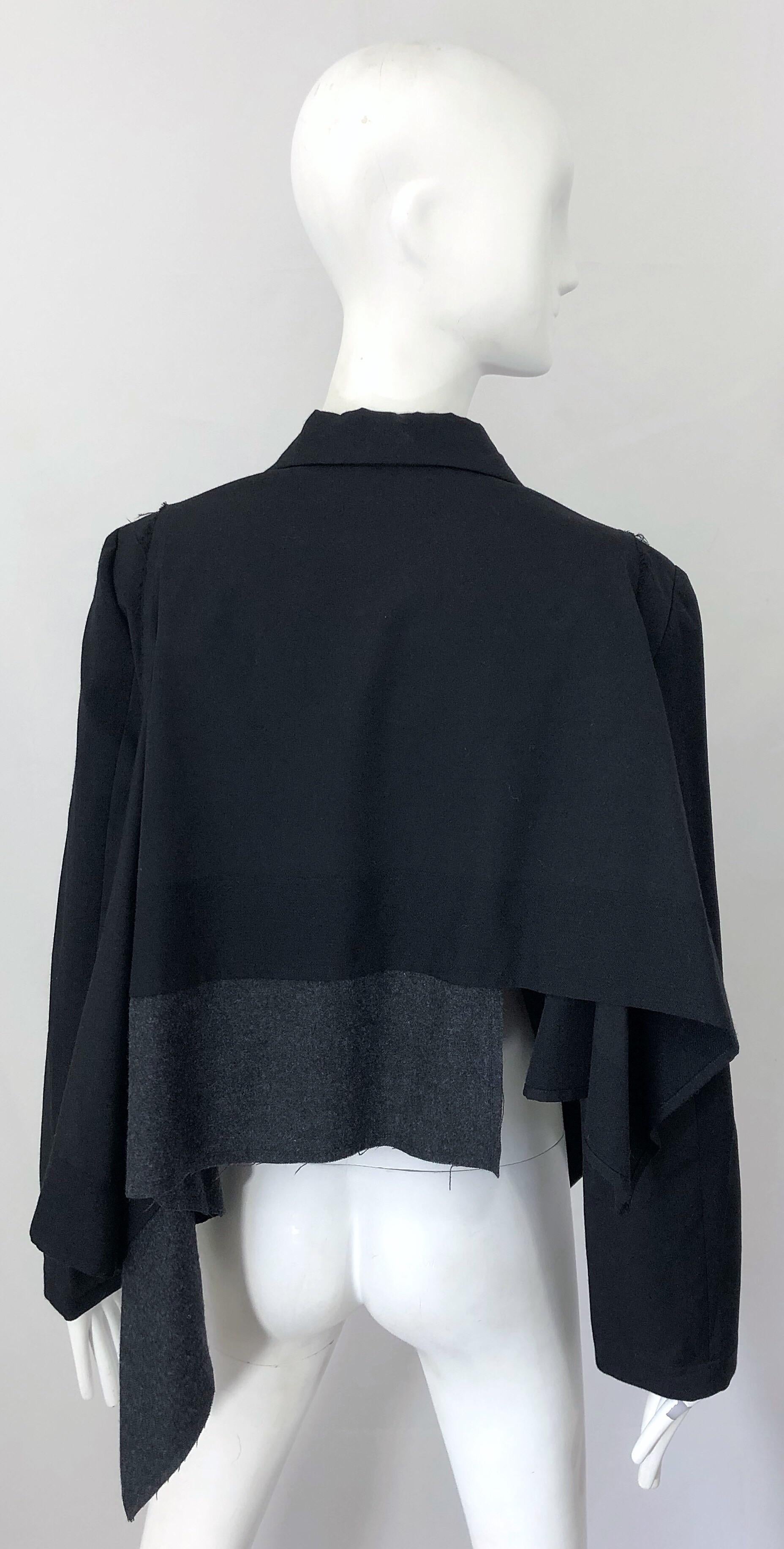 Vintage Comme des Garcons 1990s Black Avant Garde Trapeze 90s Swing Jacket In Excellent Condition For Sale In San Diego, CA