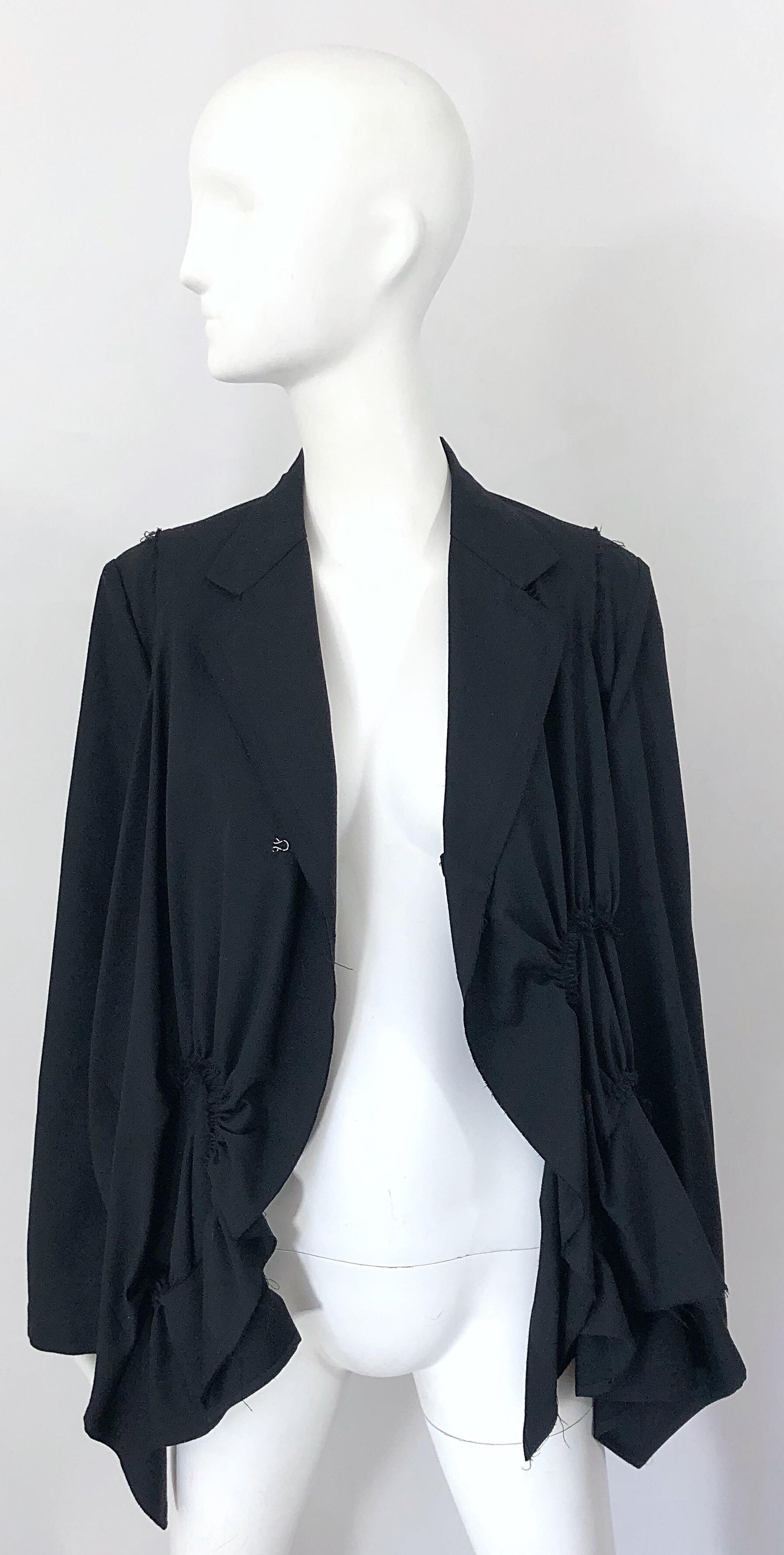 Women's or Men's Vintage Comme des Garcons 1990s Black Avant Garde Trapeze 90s Swing Jacket For Sale