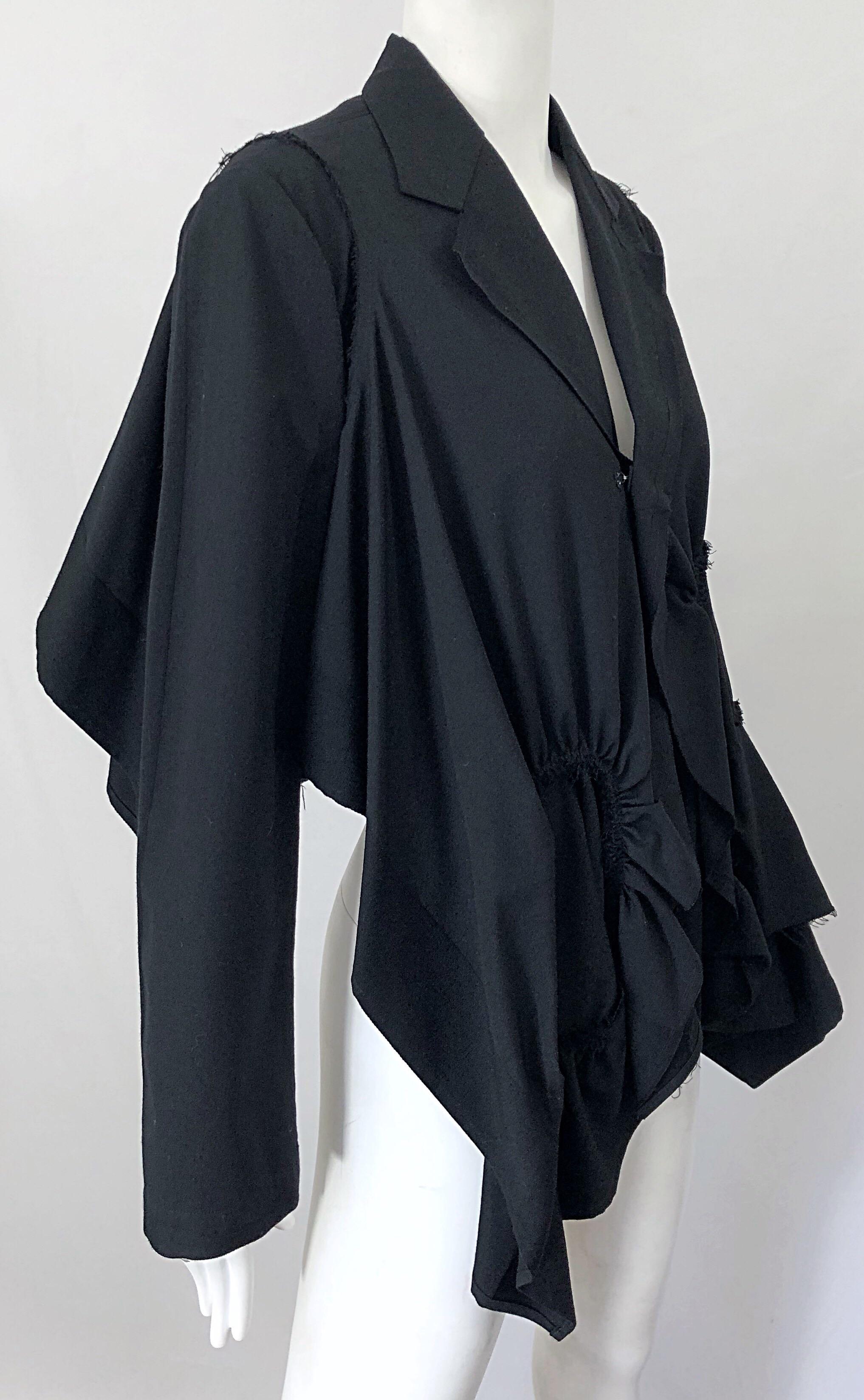 Vintage Comme des Garcons 1990s Black Avant Garde Trapeze 90s Swing Jacket For Sale 1