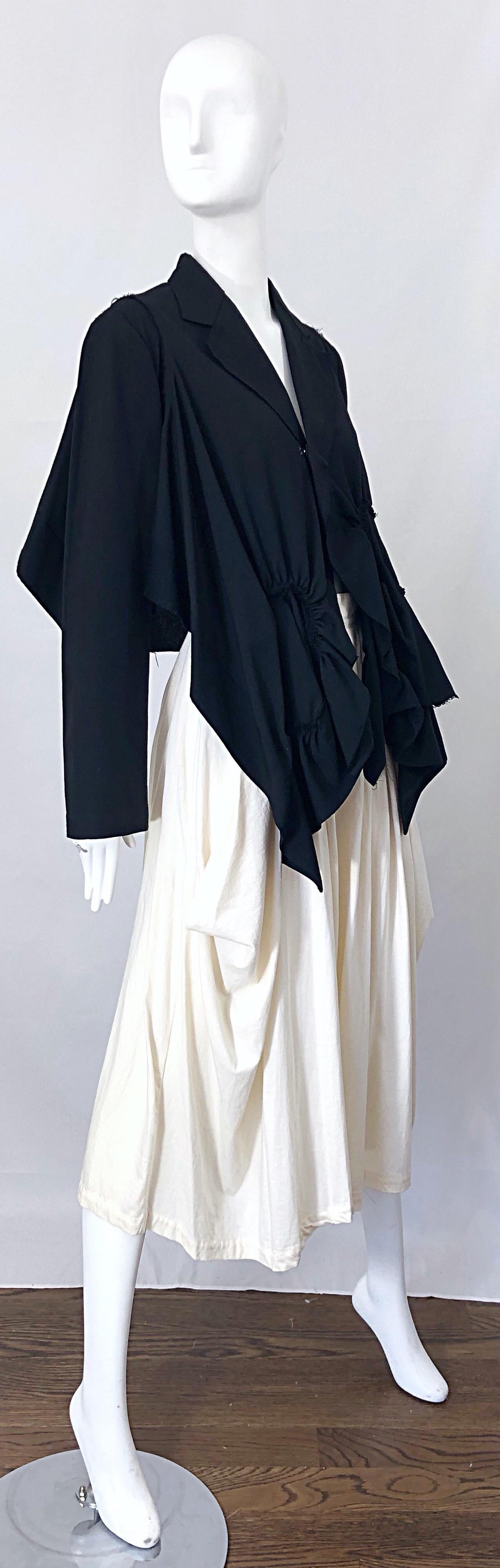 Vintage Comme des Garcons 1990s Black Avant Garde Trapeze 90s Swing Jacket For Sale 2