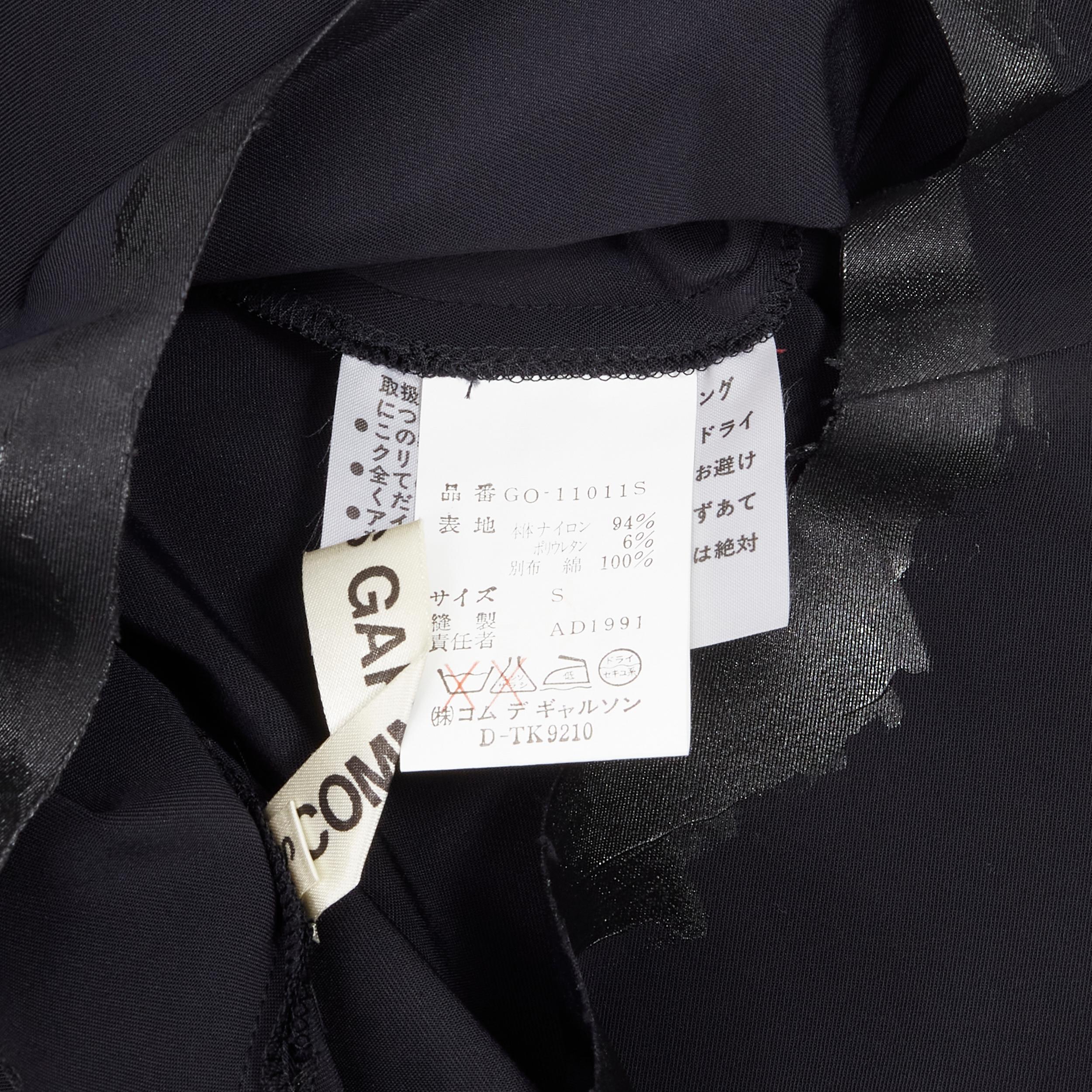 vintage COMME DES GARCONS 1991 black painted edge ethnic tweed bodycon dress S For Sale 4