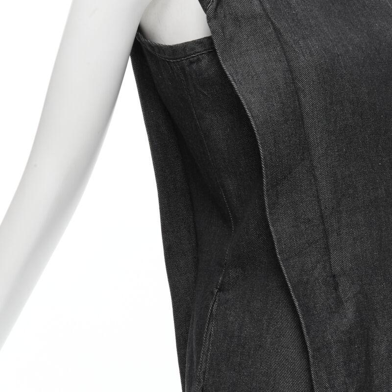 vintage COMME DES GARCONS 1991 índigo oscuro lavado vaquero pellizcado costura vestido S en venta 5