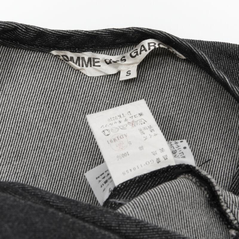 vintage COMME DES GARCONS 1991 índigo oscuro lavado vaquero pellizcado costura vestido S en venta 6