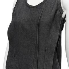 vintage COMME DES GARCONS 1991 dark indigo washed denim pinched seam dress S