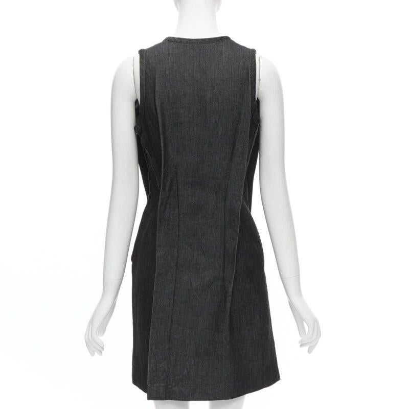 De las mujeres vintage COMME DES GARCONS 1991 índigo oscuro lavado vaquero pellizcado costura vestido S en venta