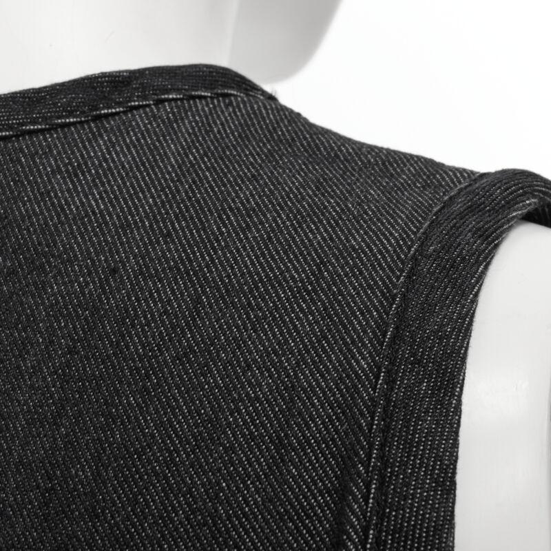 vintage COMME DES GARCONS 1991 índigo oscuro lavado vaquero pellizcado costura vestido S en venta 2