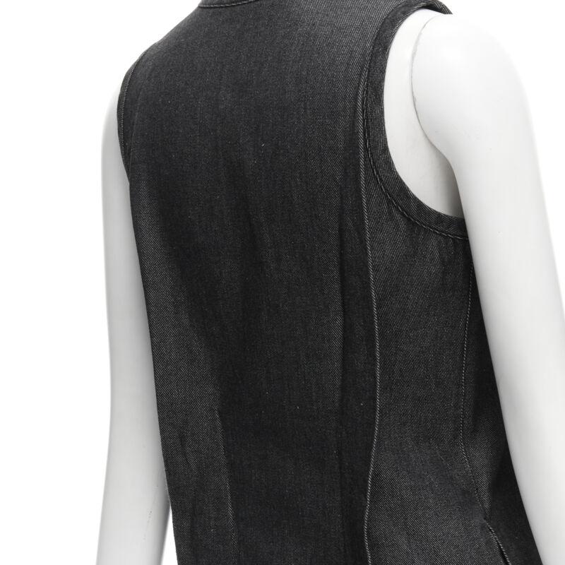 vintage COMME DES GARCONS 1991 índigo oscuro lavado vaquero pellizcado costura vestido S en venta 3