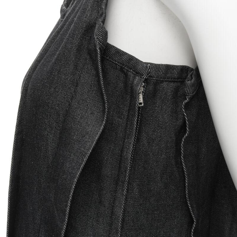 vintage COMME DES GARCONS 1991 índigo oscuro lavado vaquero pellizcado costura vestido S en venta 4