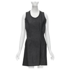 vintage COMME DES GARCONS 1991 dark indigo washed denim pinched seam dress S