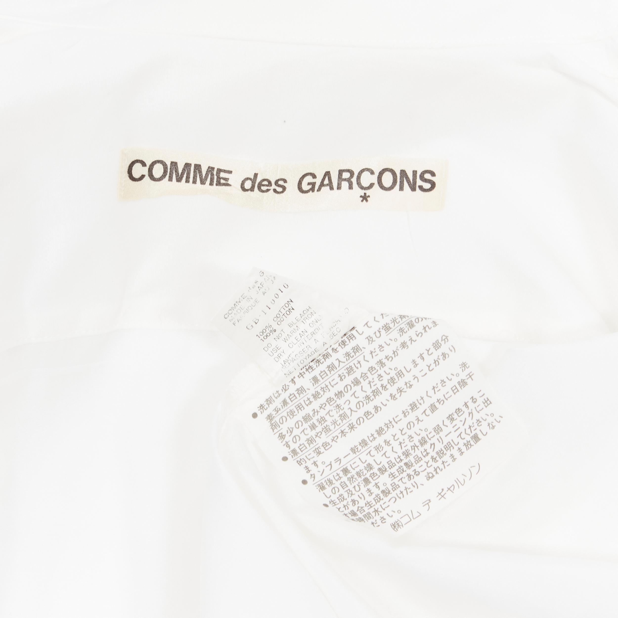 vintage COMME DES GARCONS 1991 white marbled button tuxedo tail hem shirt S 6