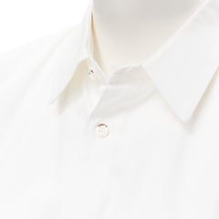 vintage COMME DES GARCONS 1991 white marbled button tuxedo tail hem shirt S