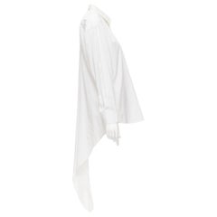 vintage COMME DES GARCONS 1991 white marbled button tuxedo tail hem shirt S