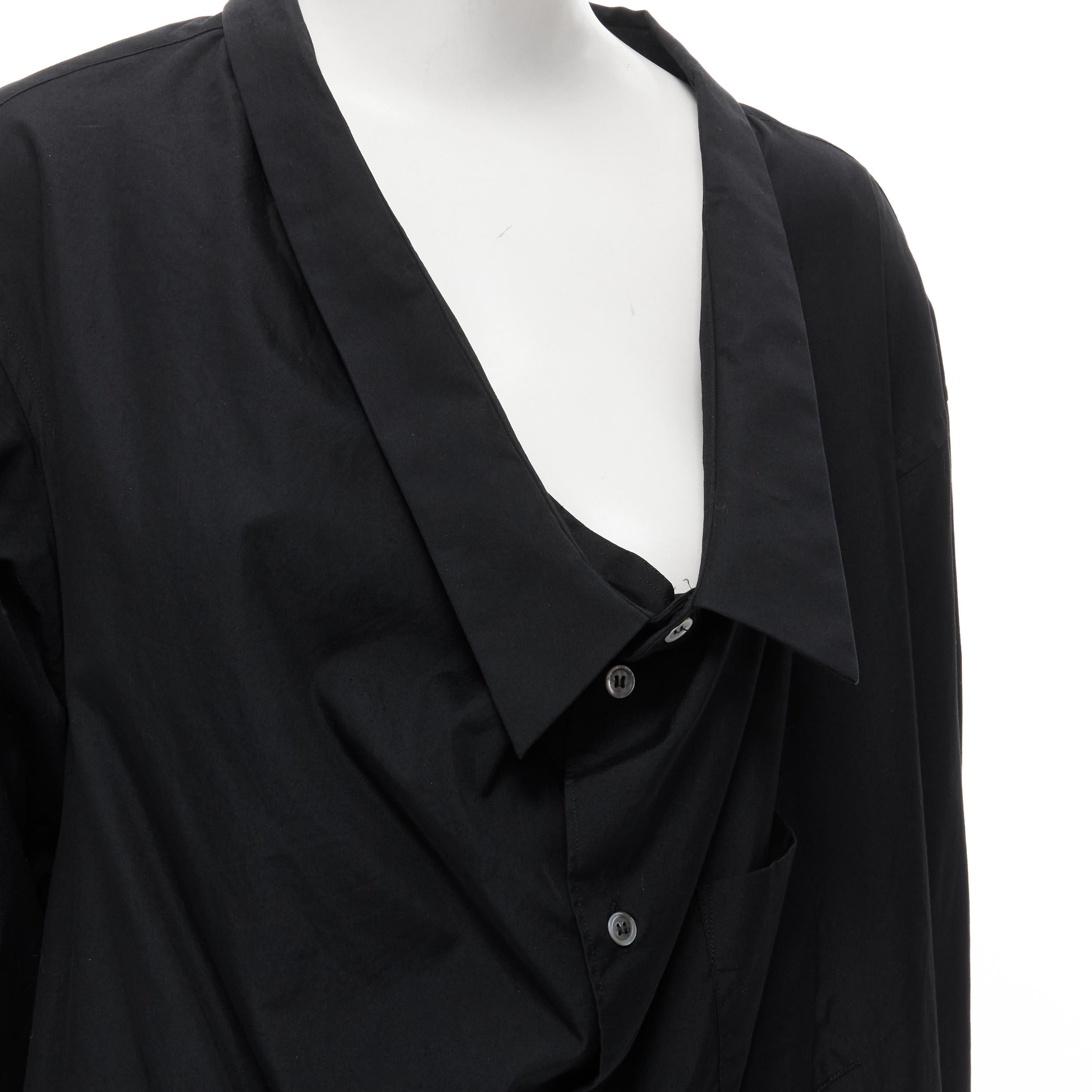 vintage COMME DES GARCONS 1992 asymmetric scoop collar oversized shirt For Sale 2