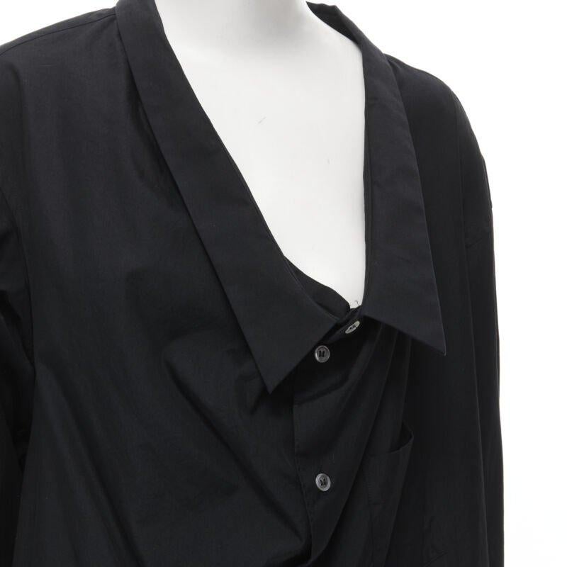 vintage COMME DES GARCONS 1992 chemise asymétrique à col pelleté surdimensionnée en vente 2