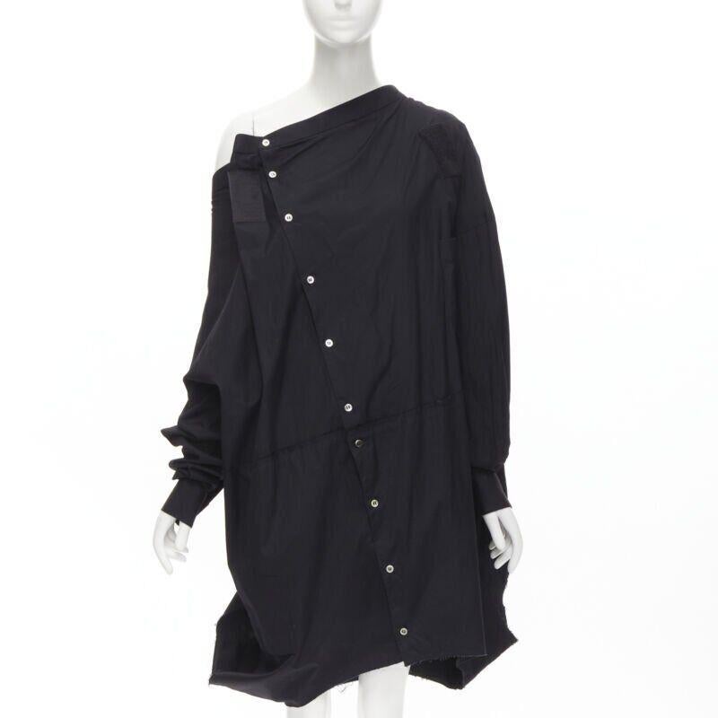 Black vintage COMME DES GARCONS 1992 black deconstructed magic tape wrap shirt M
