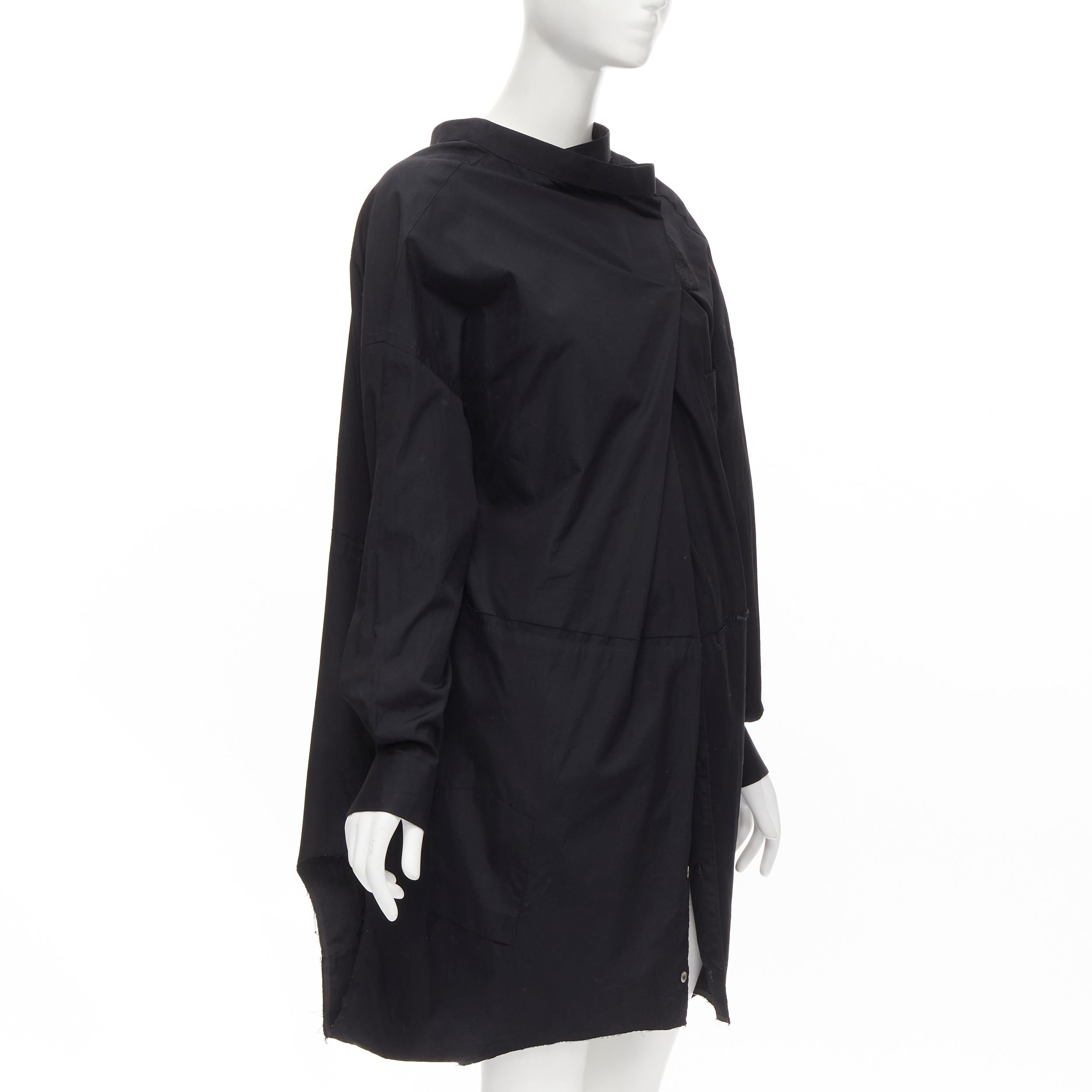 vintage COMME DES GARCONS 1992 black deconstructed magic tape wrap shirt M In Excellent Condition For Sale In Hong Kong, NT