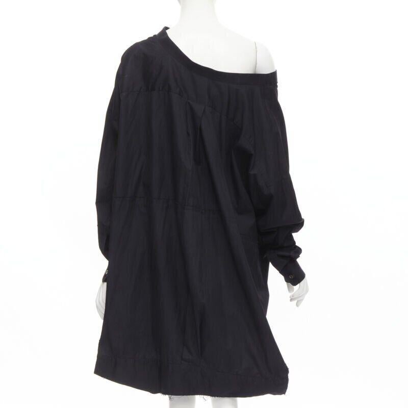 vintage COMME DES GARCONS 1992 black deconstructed magic tape wrap shirt M 2