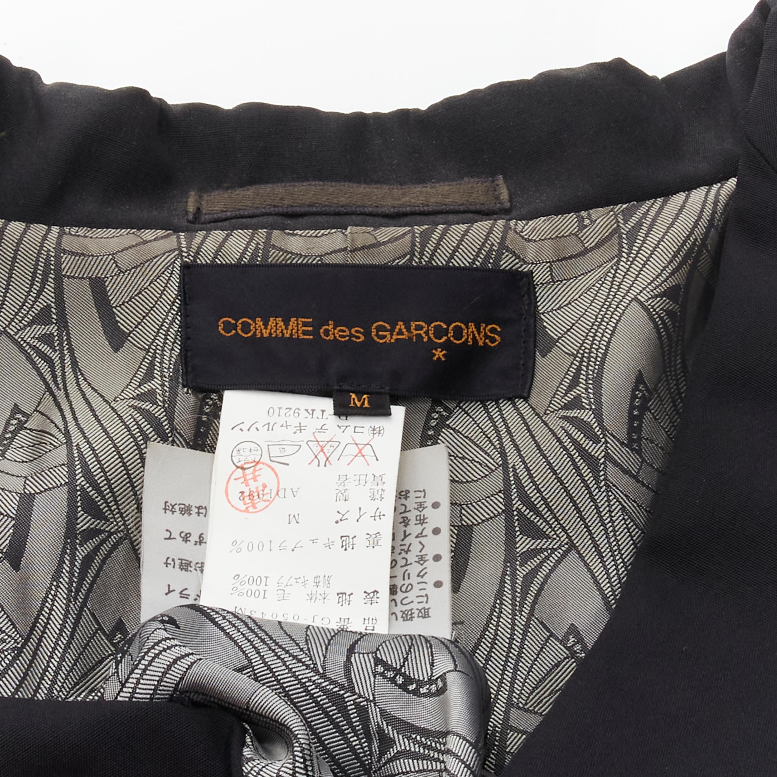 vintage COMME DES GARCONS 1992 black peak lapel extra long sleeve exposed lining For Sale 7