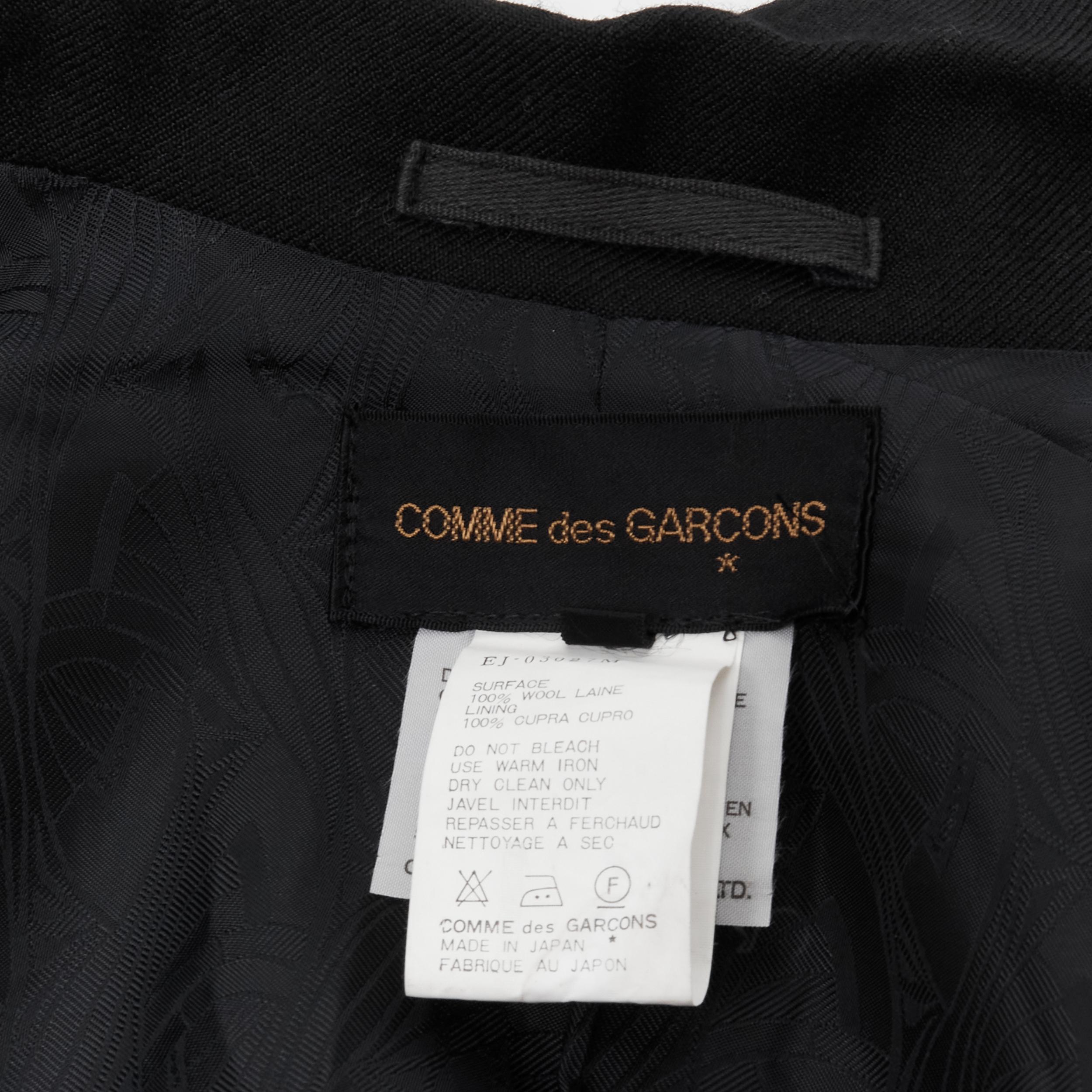 vintage COMME DES GARCONS 1992 black wool cutaway capelet vest jacket M 5