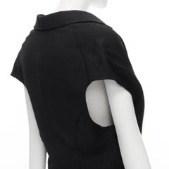 vintage COMME DES GARCONS 1992 black wool cutaway capelet vest jacket M