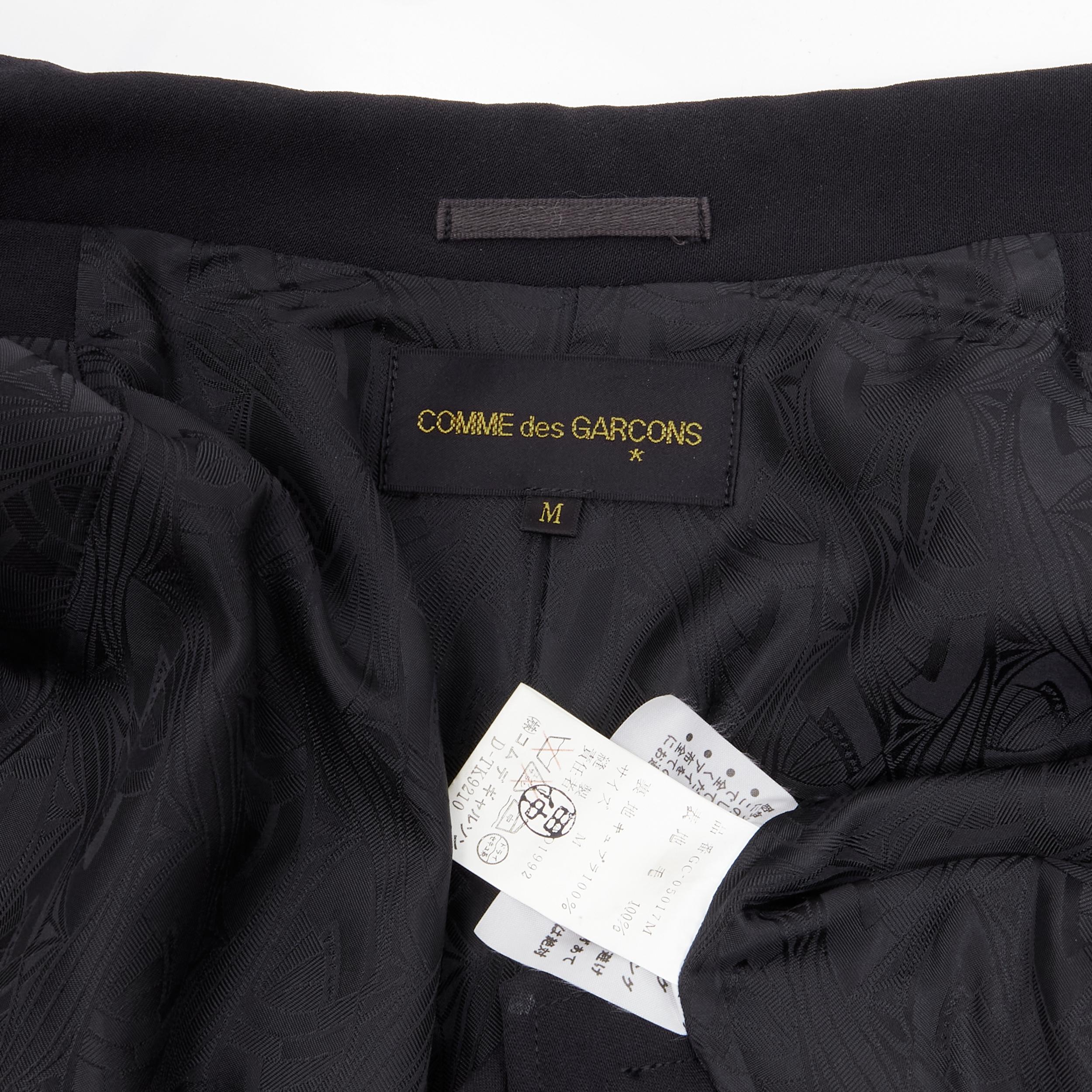 COMME DES GARCONS Gilet long vintage drapé en laine noire à large col, 1992 4