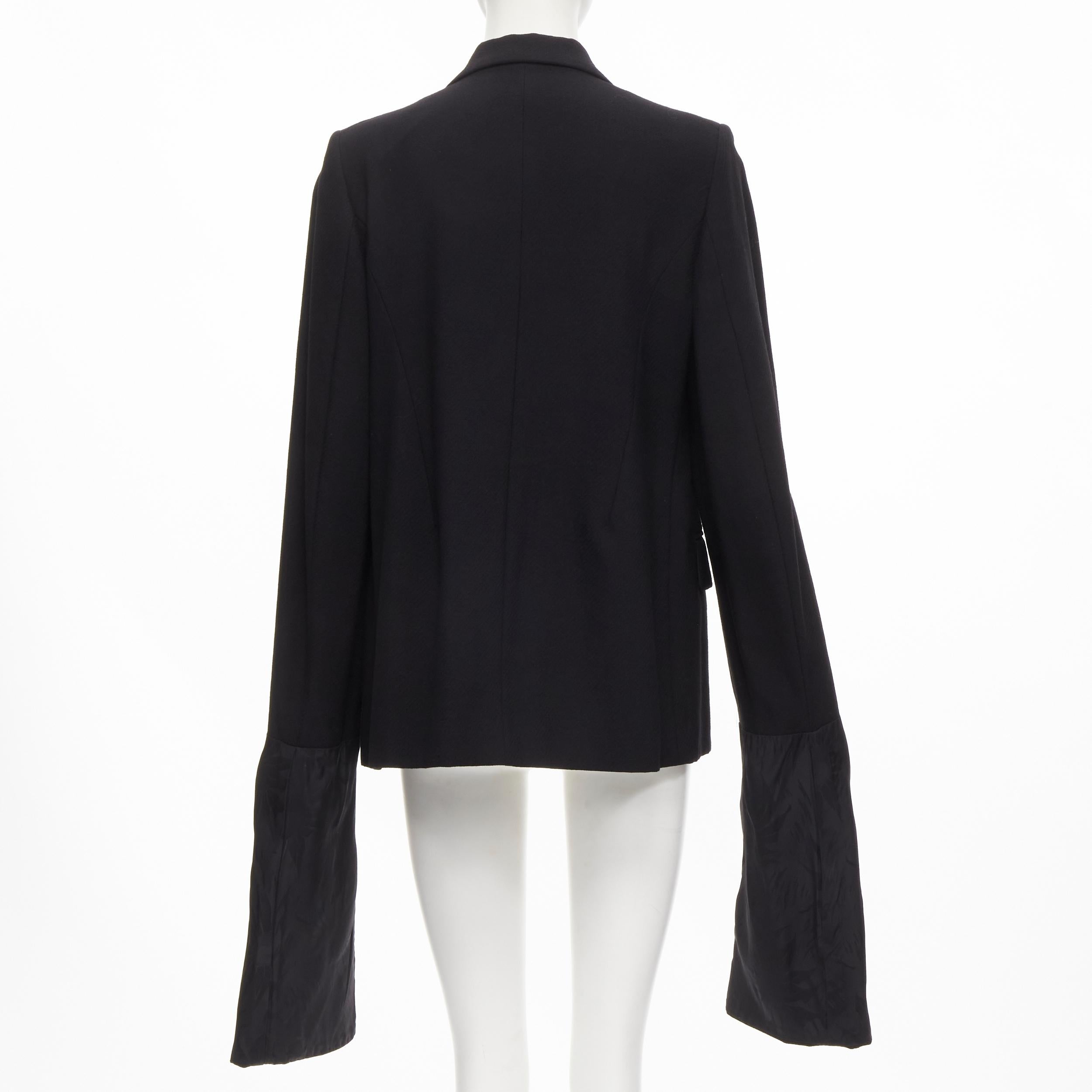 vintage COMME DES GARCONS 1992 black wool extra long wide sleeve blazer jacket M In Excellent Condition For Sale In Hong Kong, NT
