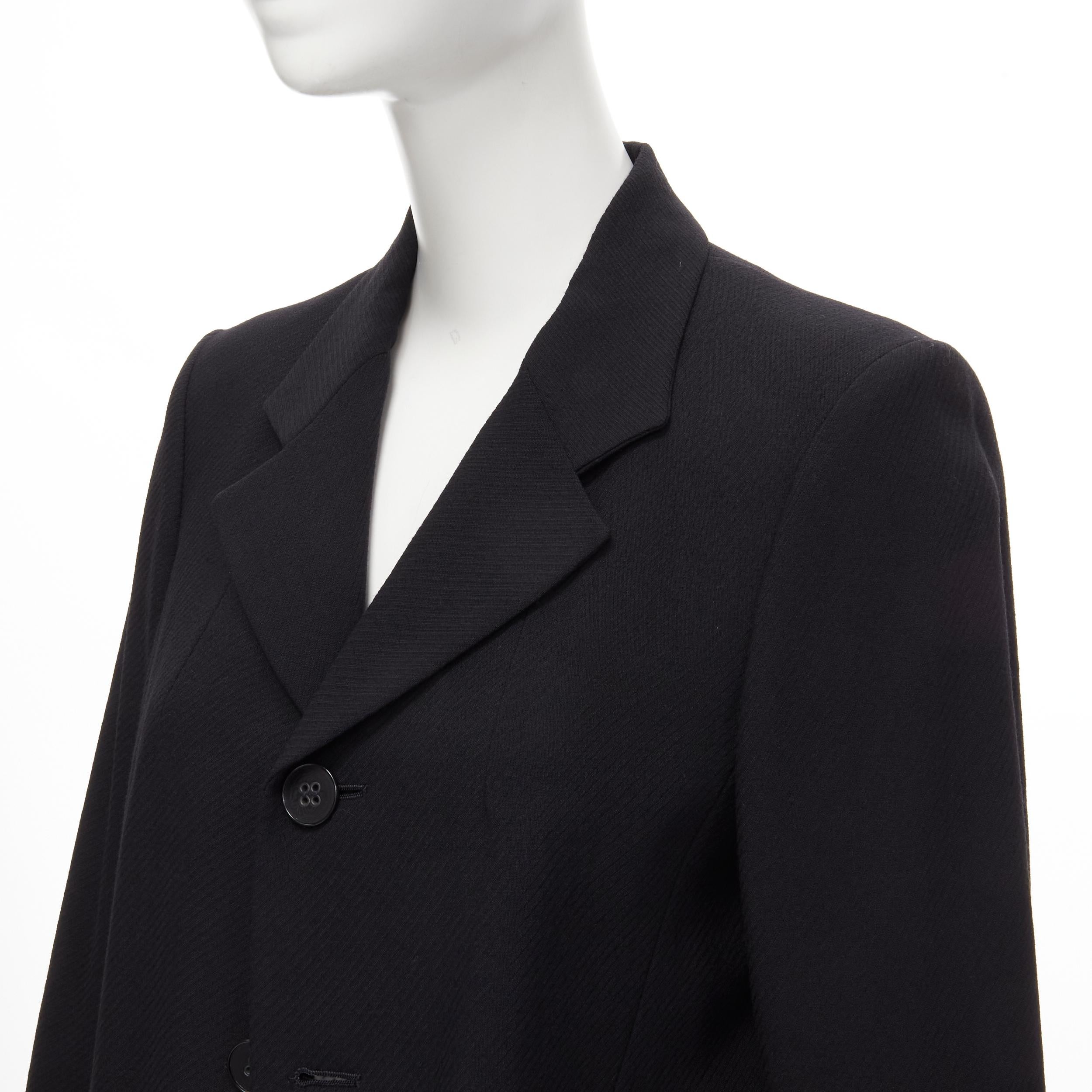 vintage COMME DES GARCONS 1992 black wool extra long wide sleeve blazer jacket M For Sale 1