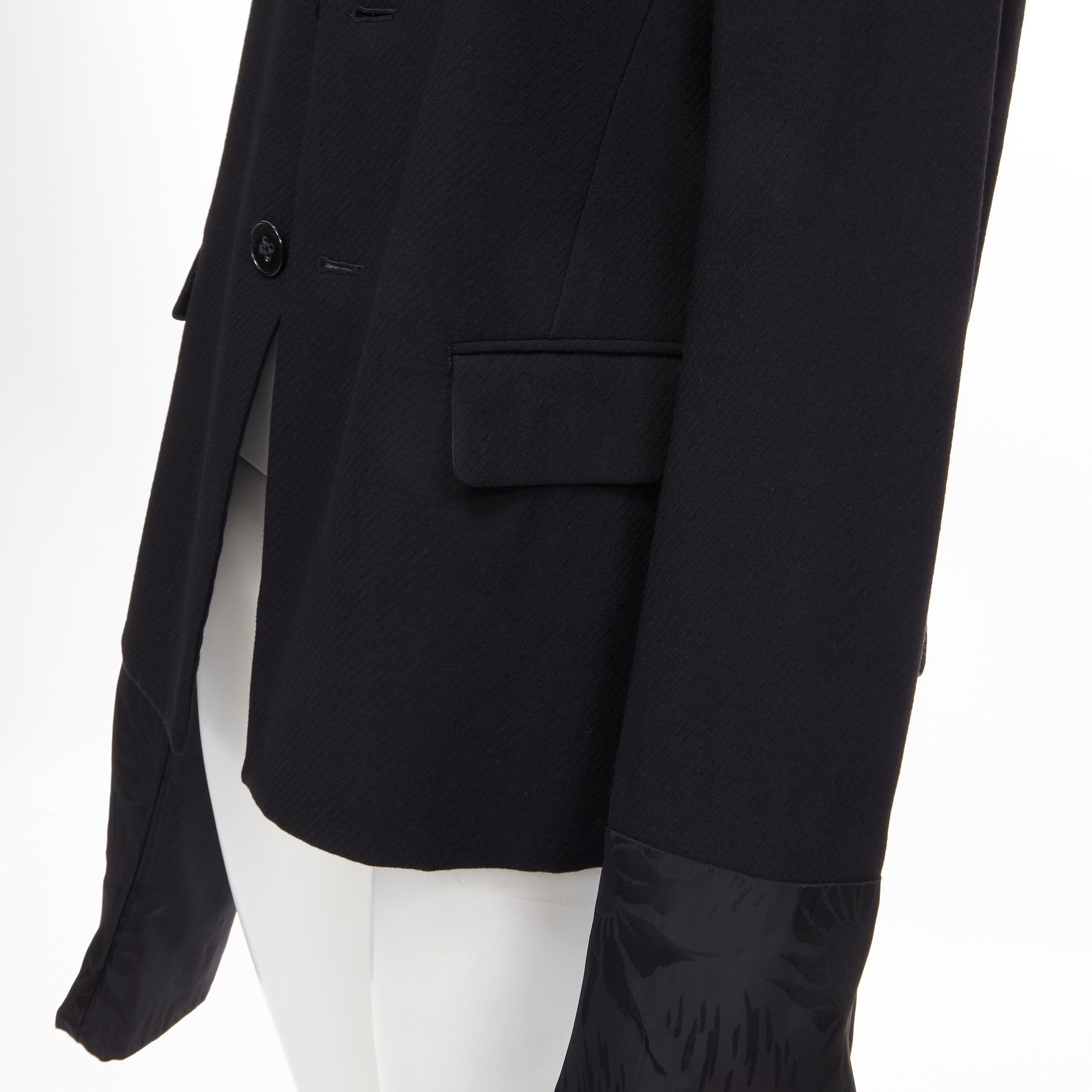 vintage COMME DES GARCONS 1992 black wool extra long wide sleeve blazer jacket M For Sale 2