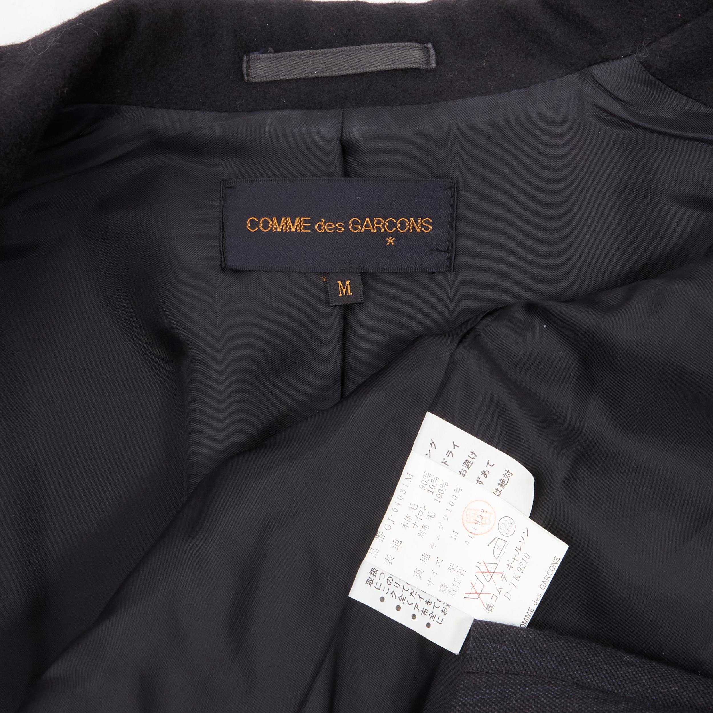 vintage COMME DES GARCONS 1993 black reconstructed shoulder padded blazer M For Sale 3